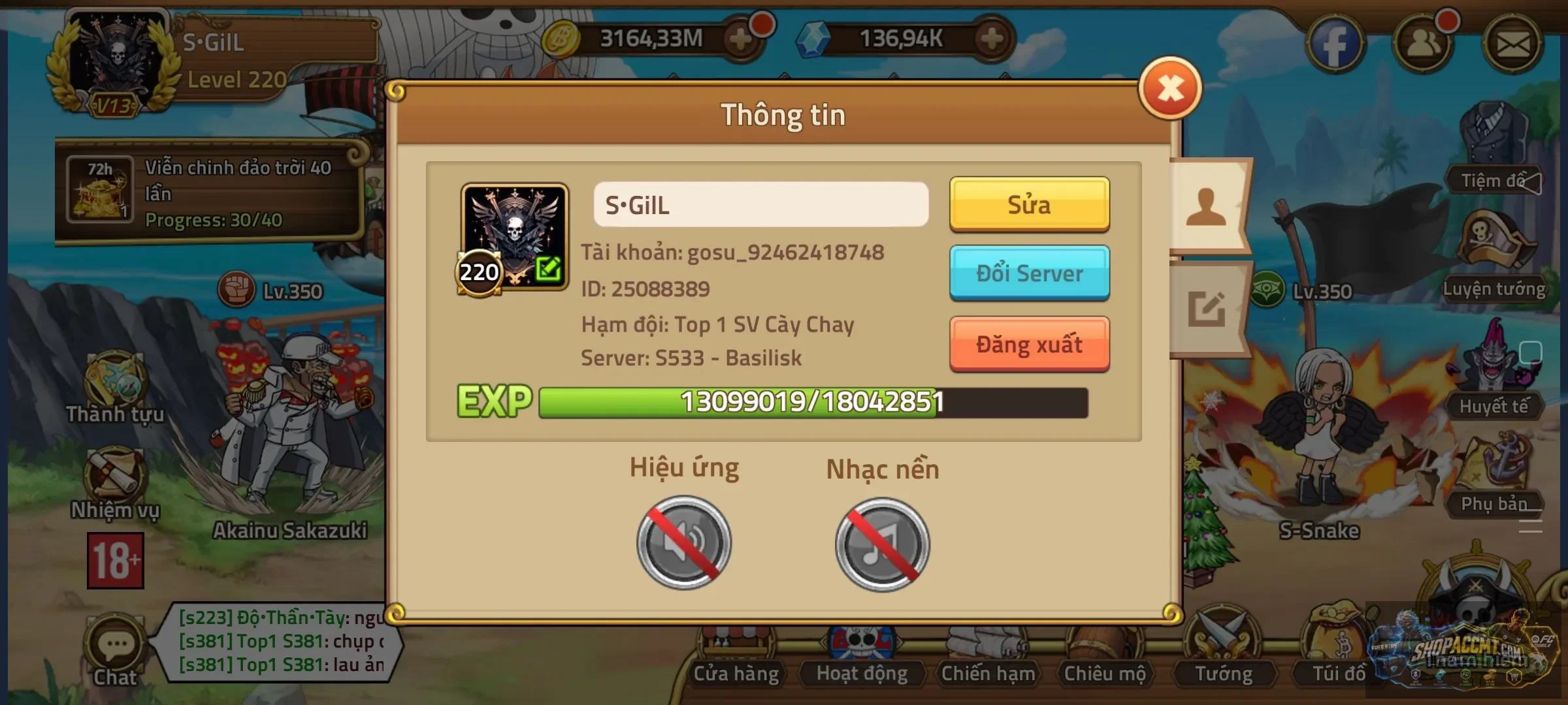 Top s533 bảo vật vip tướng đẹp