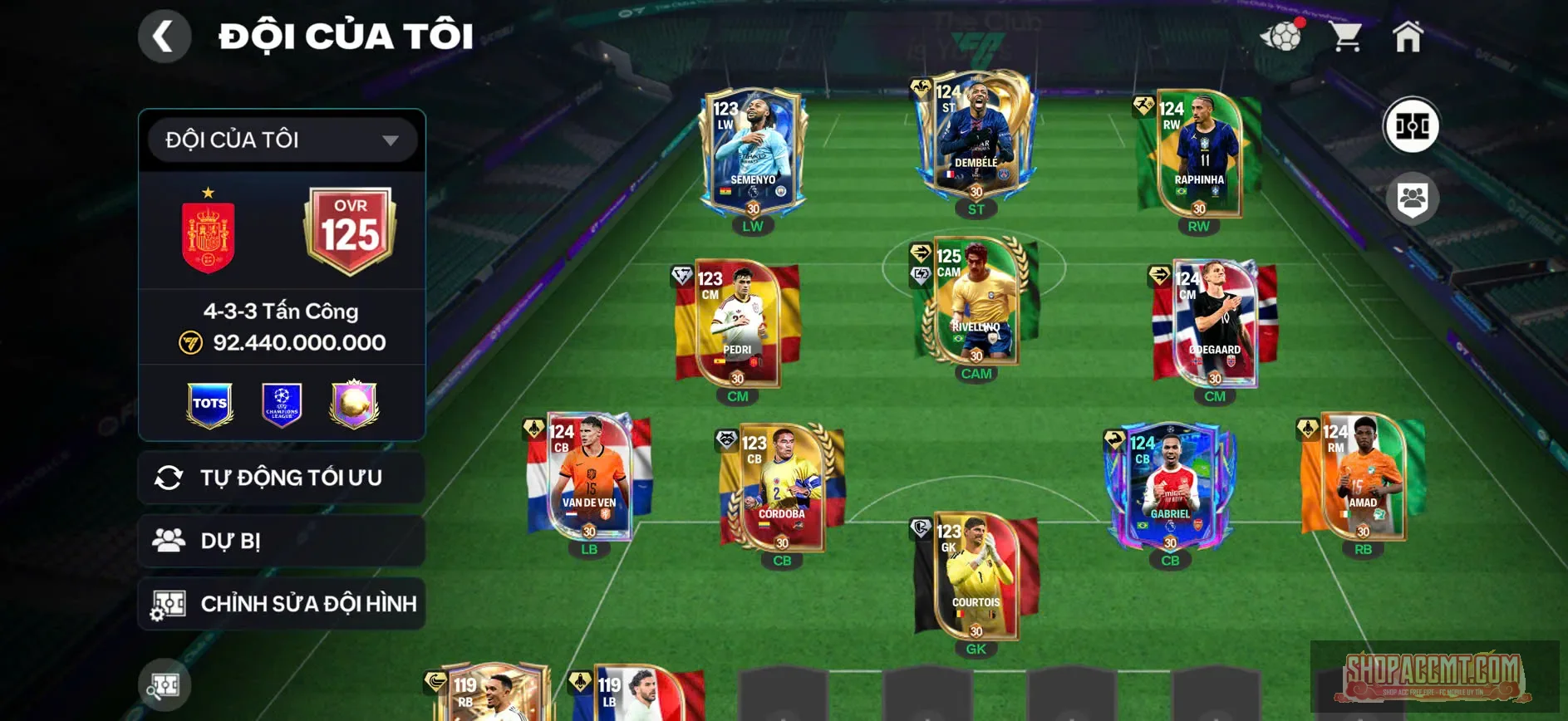riveno 125, dembele,raphinha, odegard